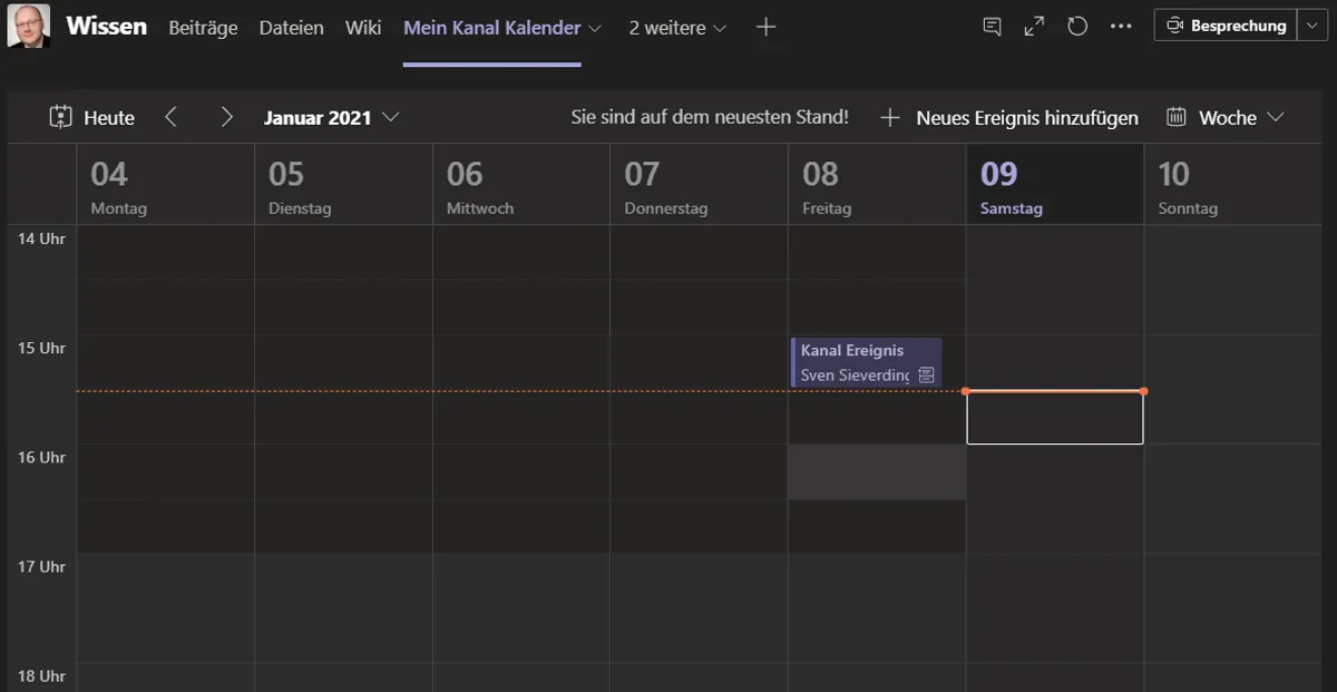 Kanal-Kalender in MS Teams