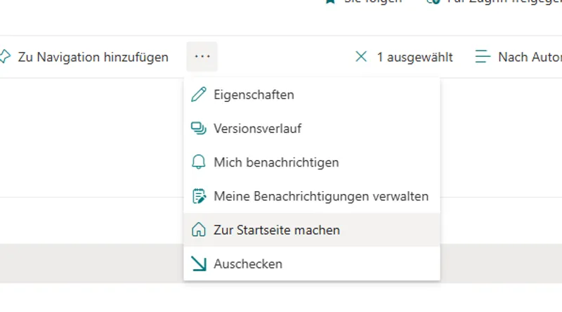 Die Homepage einer SharePoint Site per PowerAutomate setzten