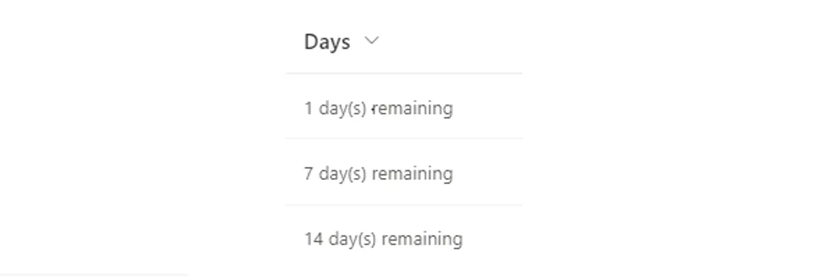 Quick Tipp: Tage bis zu einem Datum in einer Listenspalte anzeigen