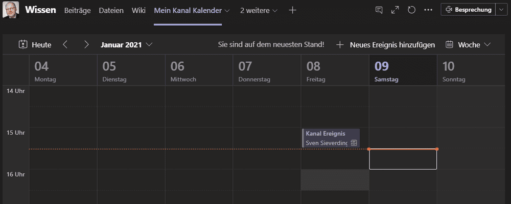 Kanal-Kalender in MS Teams