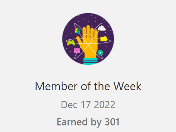 Microsoft Tech Community: Member of the Week