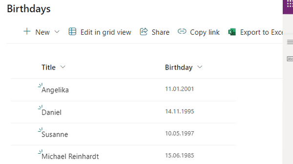 SharePoint Virtual Tables